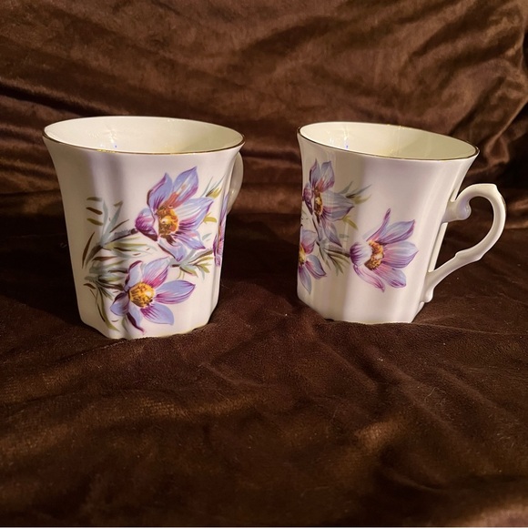 2x Royal Grafton Fine Bone China Prairie Crocus Coffee Cups - Picture 2 of 4